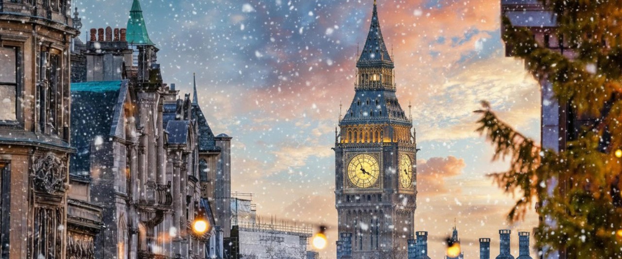 big ben in the winter 
