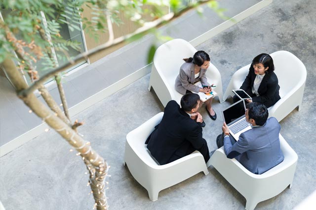 Four people meeting