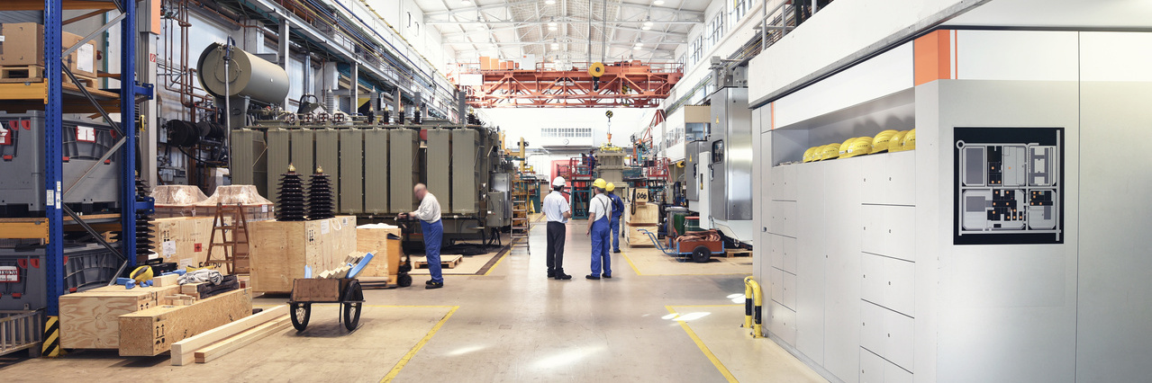 workers in factory setting