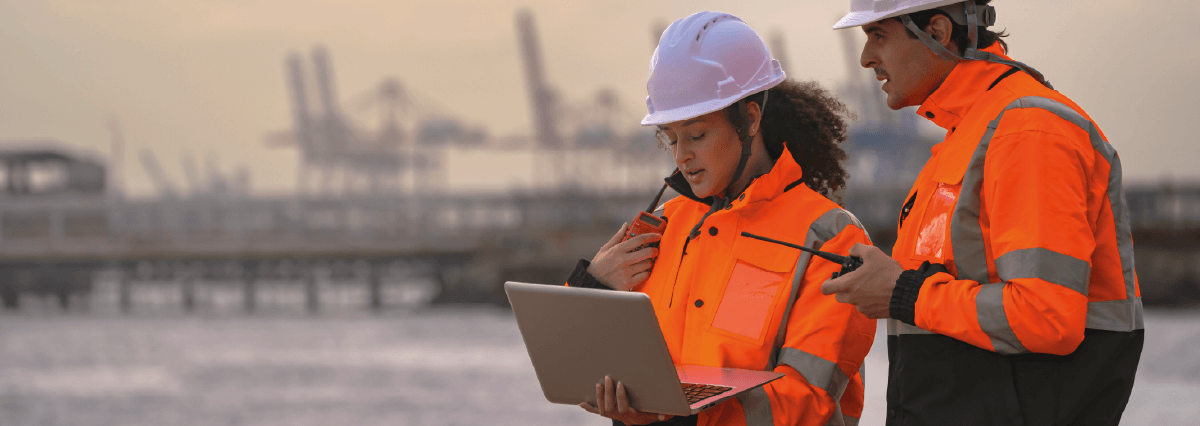 Dockers working with laptop