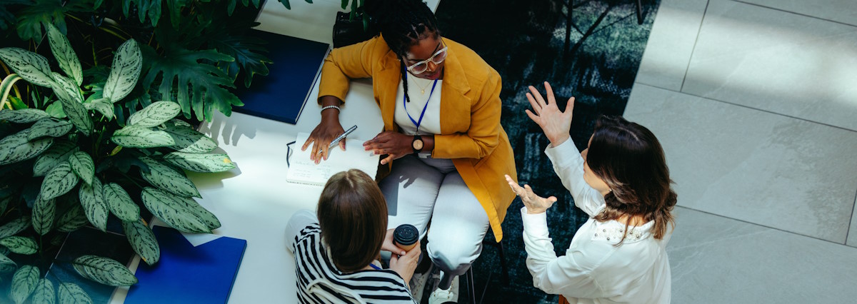 multicultural business women in a modern office