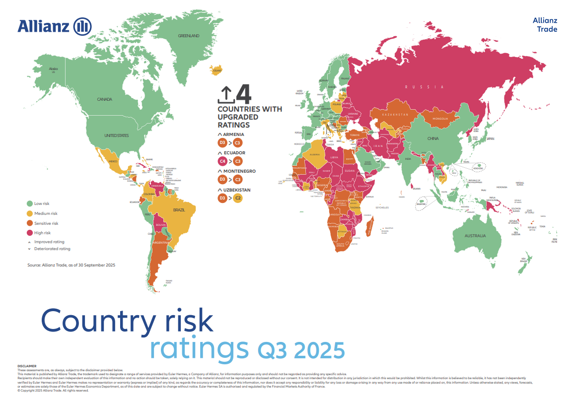Carte des risques pays T3 2025
